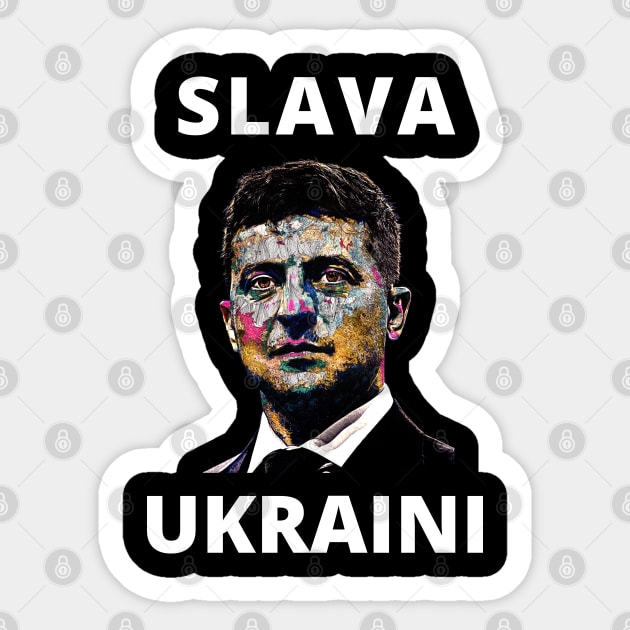 SLAVA UKRAINI VOLODYMYR ZELENSKYY THE HERO STAND WITH UKRAINE PROTEST PUTIN Sticker by ProgressiveMOB